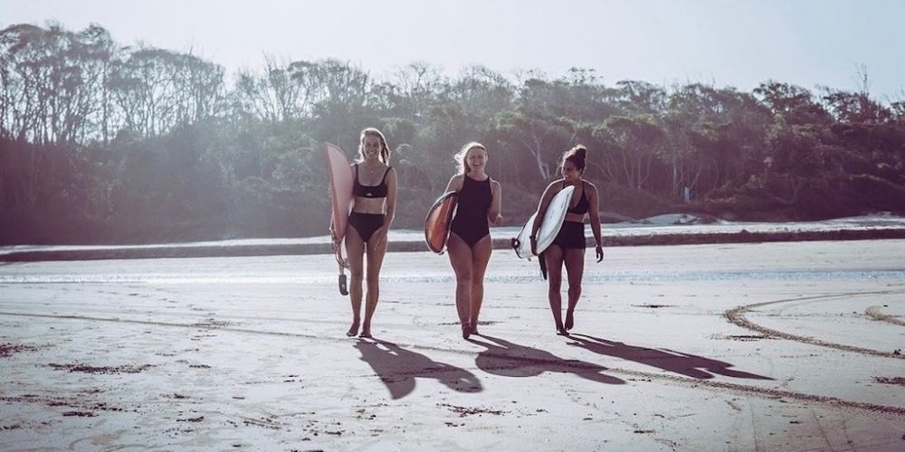 Samen met surf vriendinnen in Australie