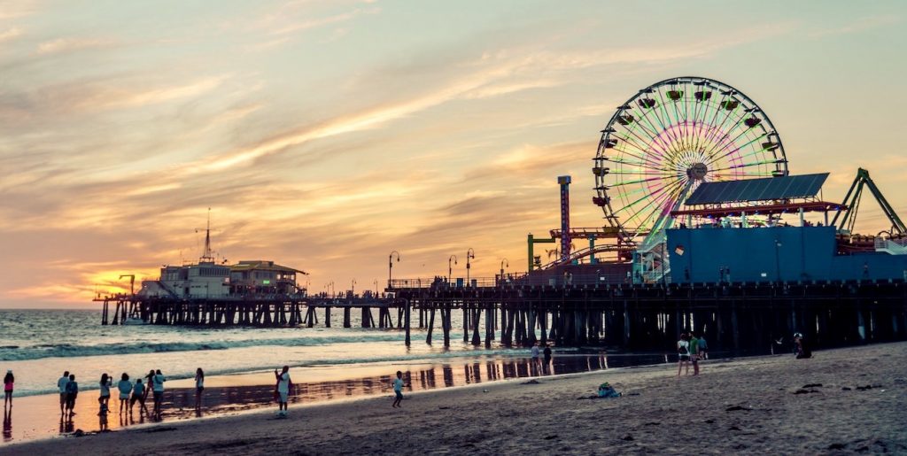 Santa Monica pier In California met de USA West jongerenreis Santa Monica pier In California met de USA West jongerenreis
