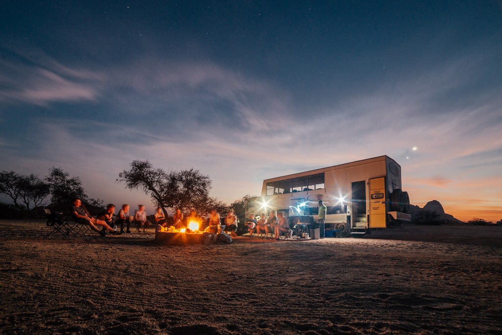 Overnachten in Namibie tijdens de Zuidwest-Afrika Safari jongeren groepsreis