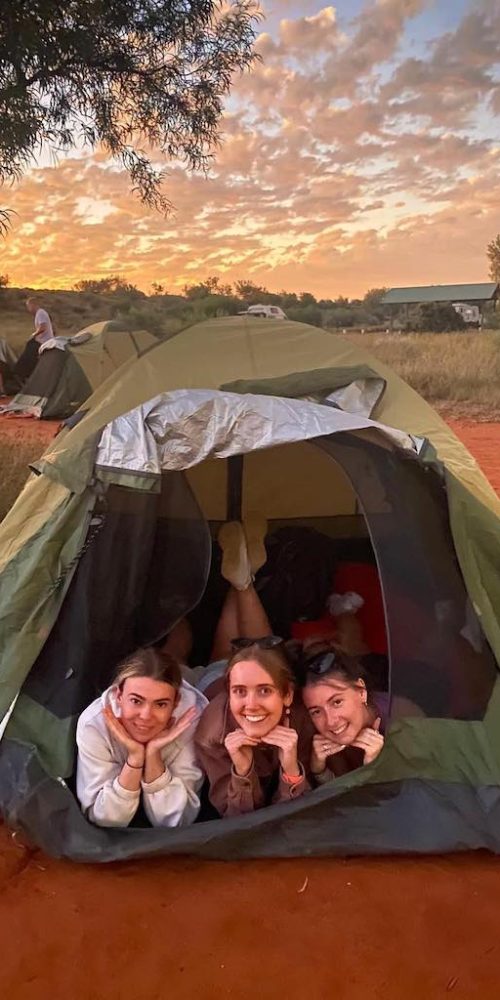 Overnachting op een camping aan de westkust van Australie