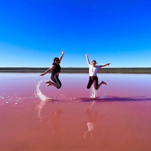 Pink Lake aan de westkust van Australie