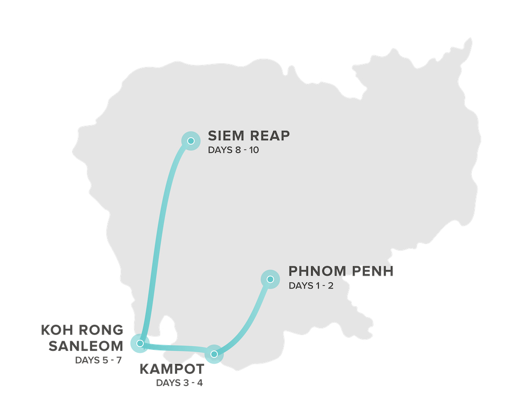 Cambodja Intro routemap
