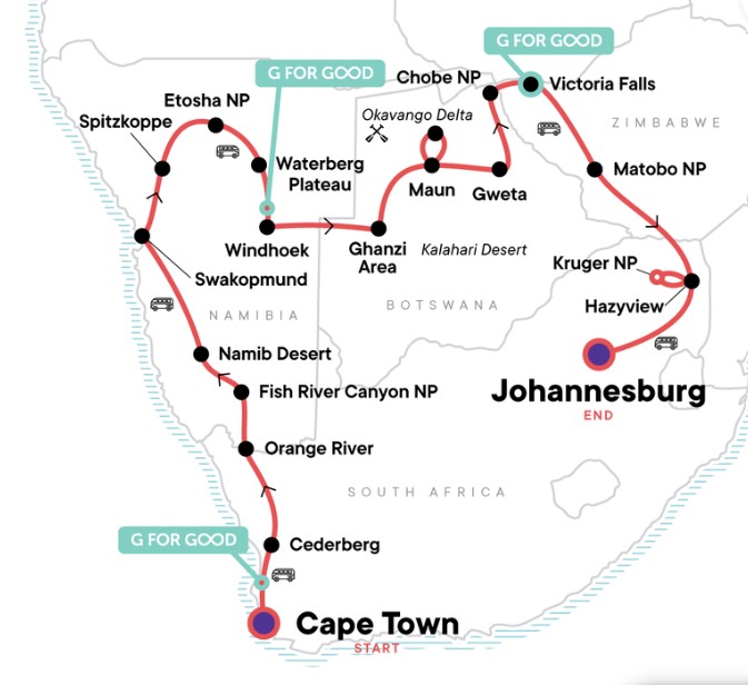 Map Zuidelijk Afrika Ultimate