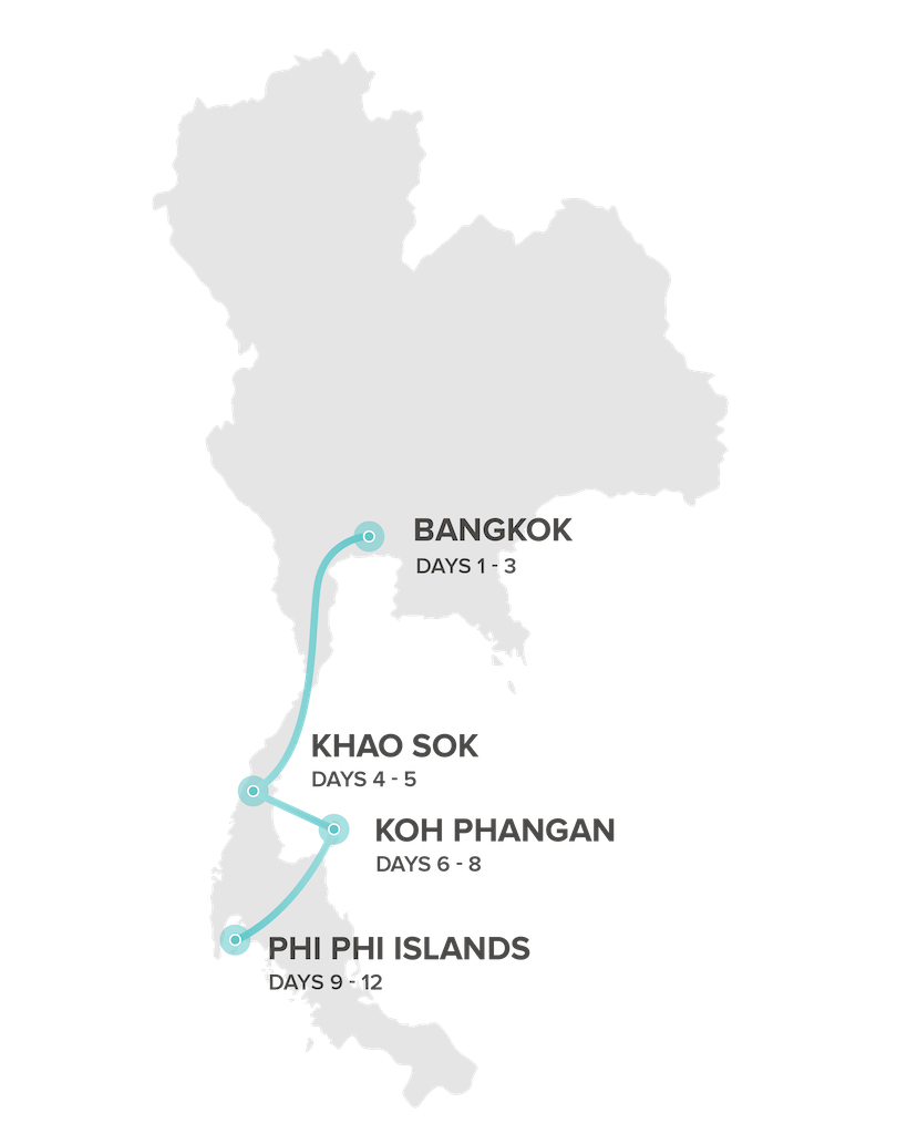 Thailand Intro Routemap 9 en 12 dagen