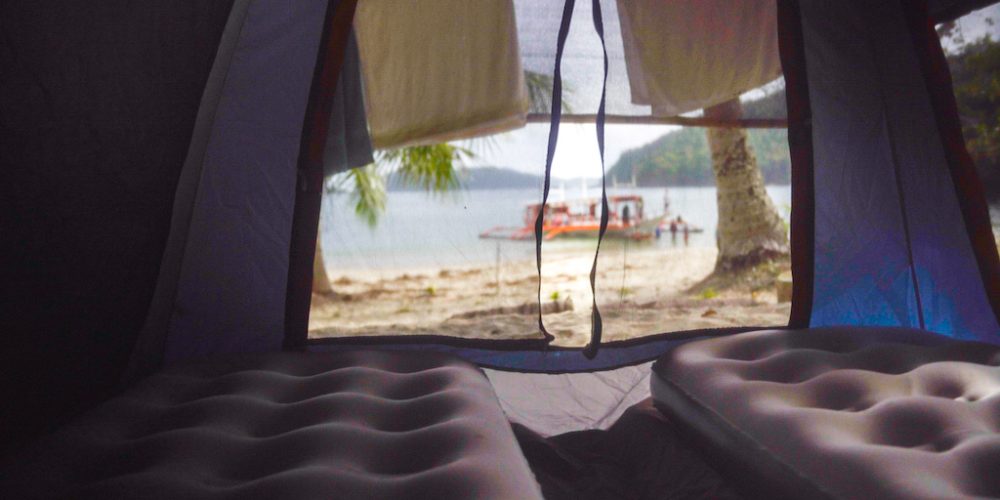 Overnacht in een tent op een prive eiland van de Filipijnen
