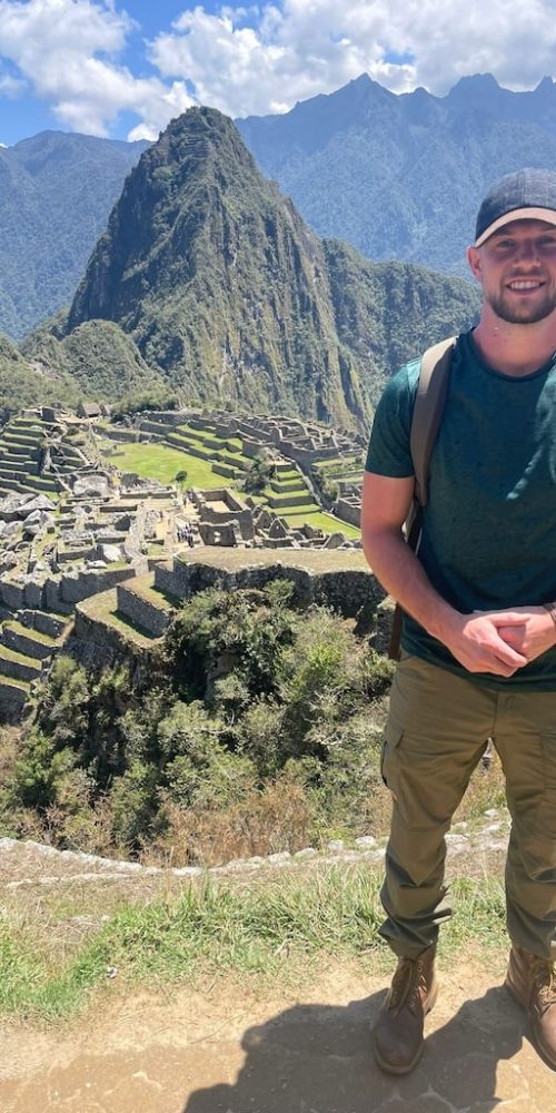 Reiziger bij Machu Picchu
