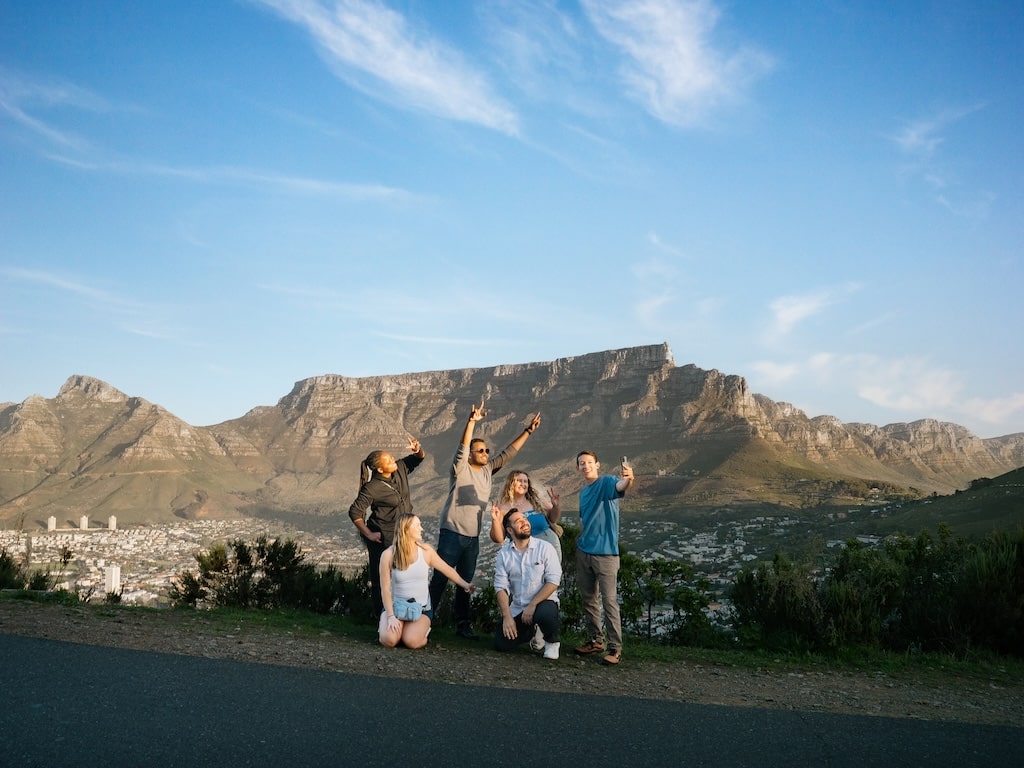 Gekke foto in Kaapstad bij de Tafelberg Gekke foto in Kaapstad bij de Tafelberg