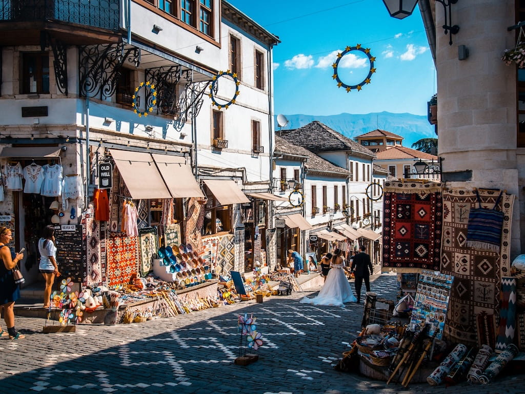 Gjirokaster Albanië Markt Gjirokaster Albanië Markt