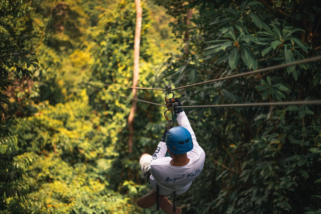 Ontdek de jungle van Belize door de boomtoppen met een zipline Ontdek de jungle van Belize door de boomtoppen met een zipline