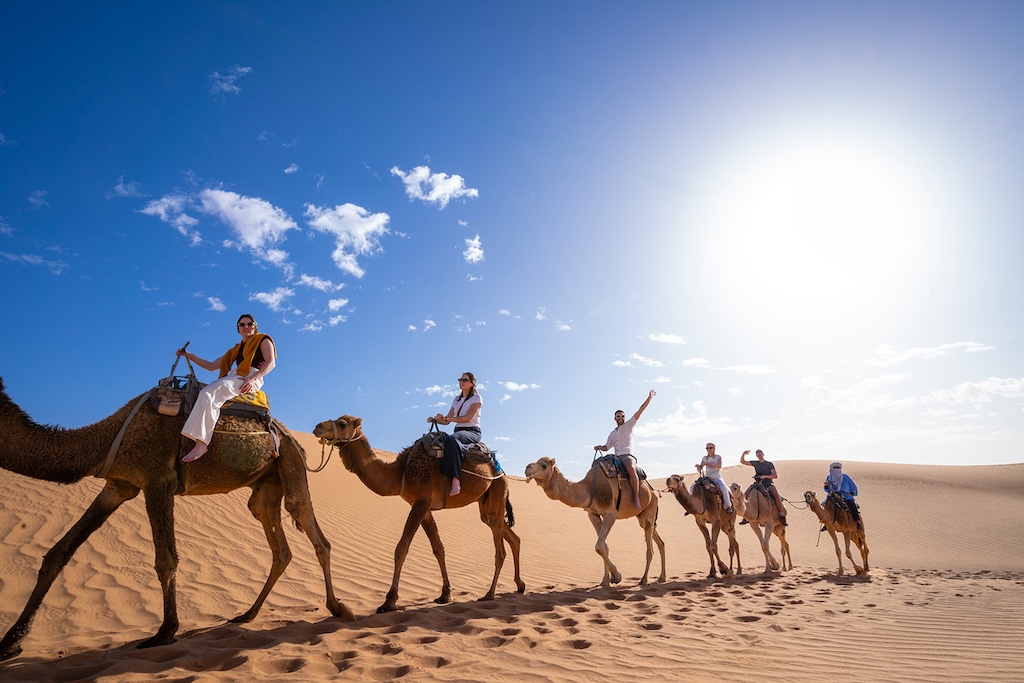 Kamelentocht in de Sahara Kamelentocht in de Sahara