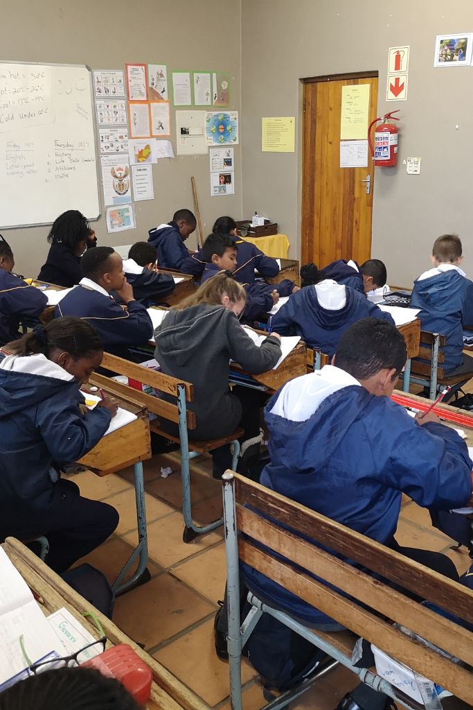 Klas met studenten in Kaapstad Klas met studenten in Kaapstad